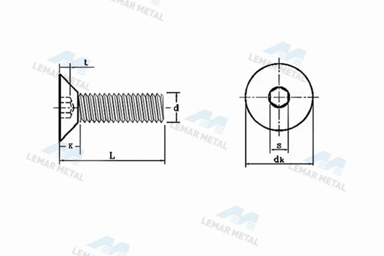 Hex flat Head machine screw Hex flat Head machine screw